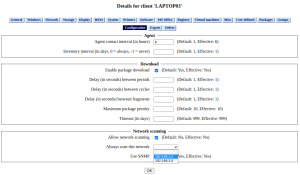 A client's agent configuration